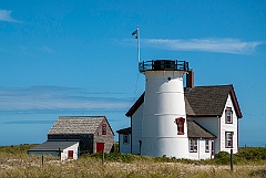 Beach Sand and Grass by Headless Stage Harbor Lighthouse